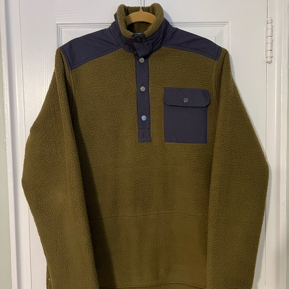 Jetty Olive/Charcoal Heavyweight Fleece Pullover - Picture 2 of 8